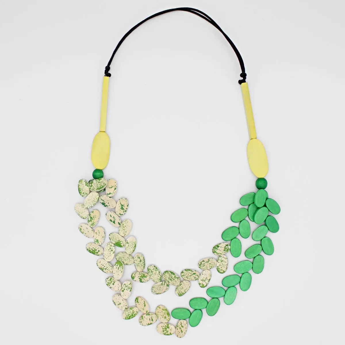 Lime Speckled Bead Necklace