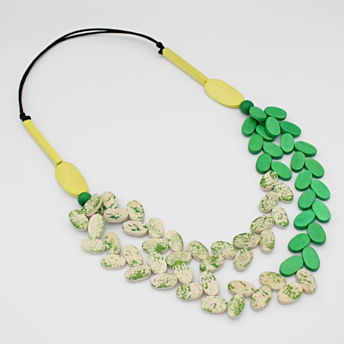 Lime Speckled Bead Necklace