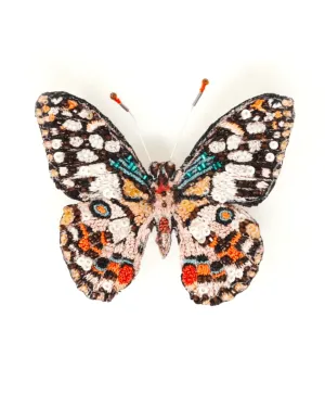 Lime Swallowtail Butterfly Brooch Pin