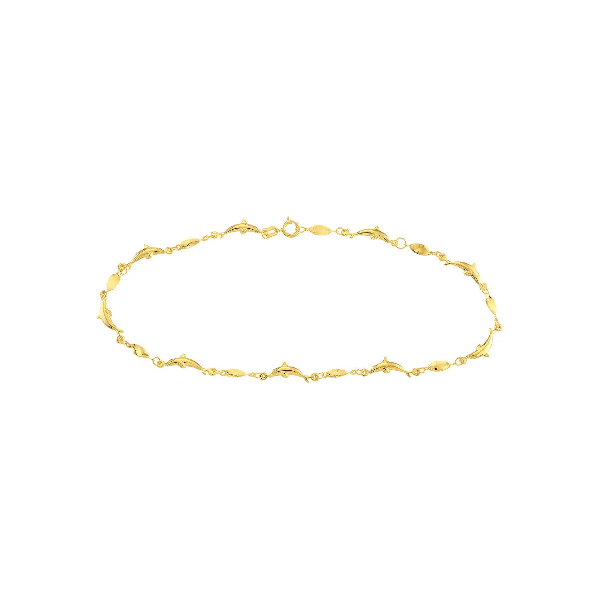 Marquise Twist and Dolphin Adjustable Anklet