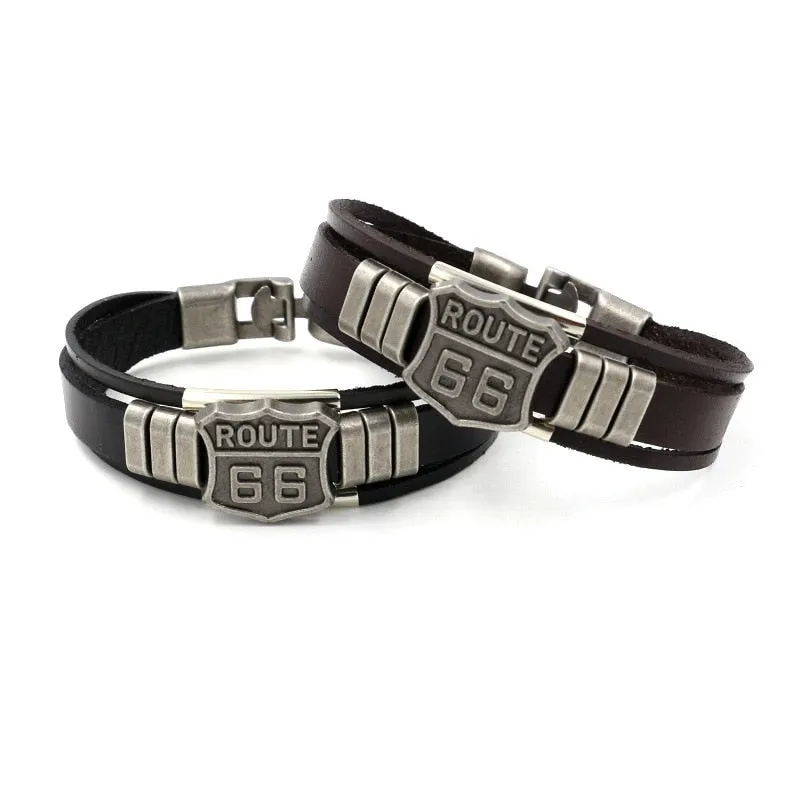 Men's Route 66 Vintage Style Bracelet