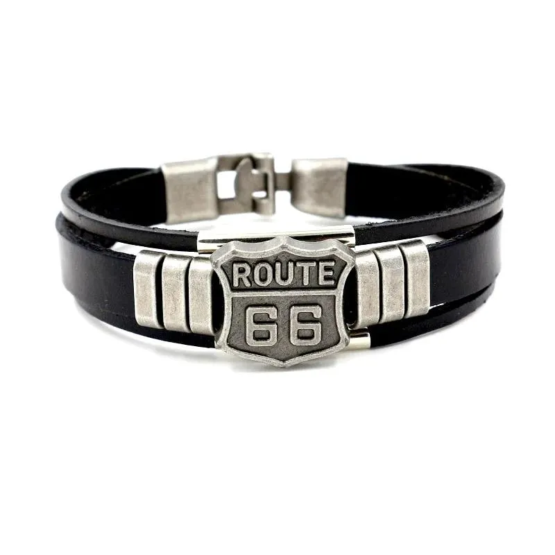 Men's Route 66 Vintage Style Bracelet