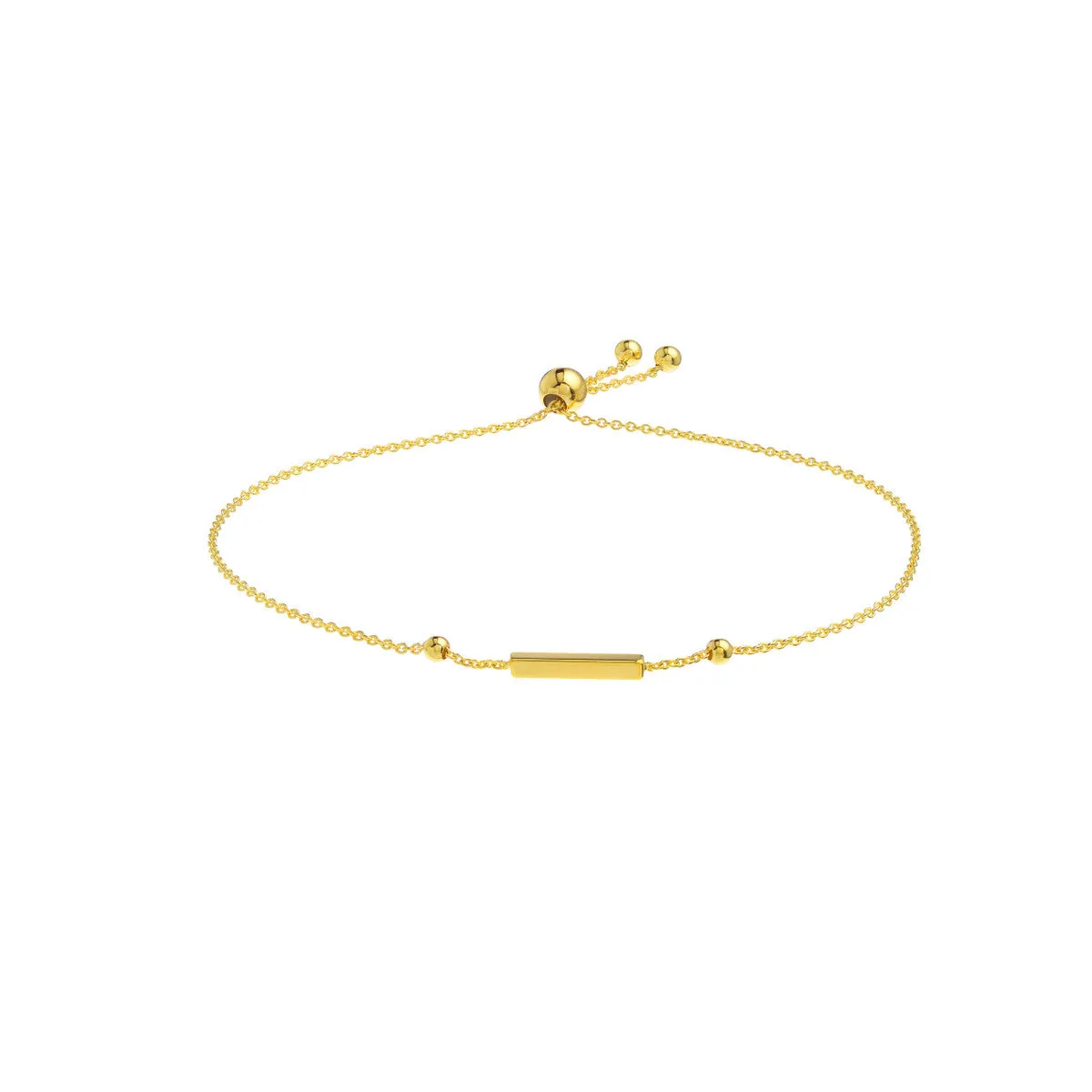 Mini Sliding Bar and Bead Bolo Bracelet