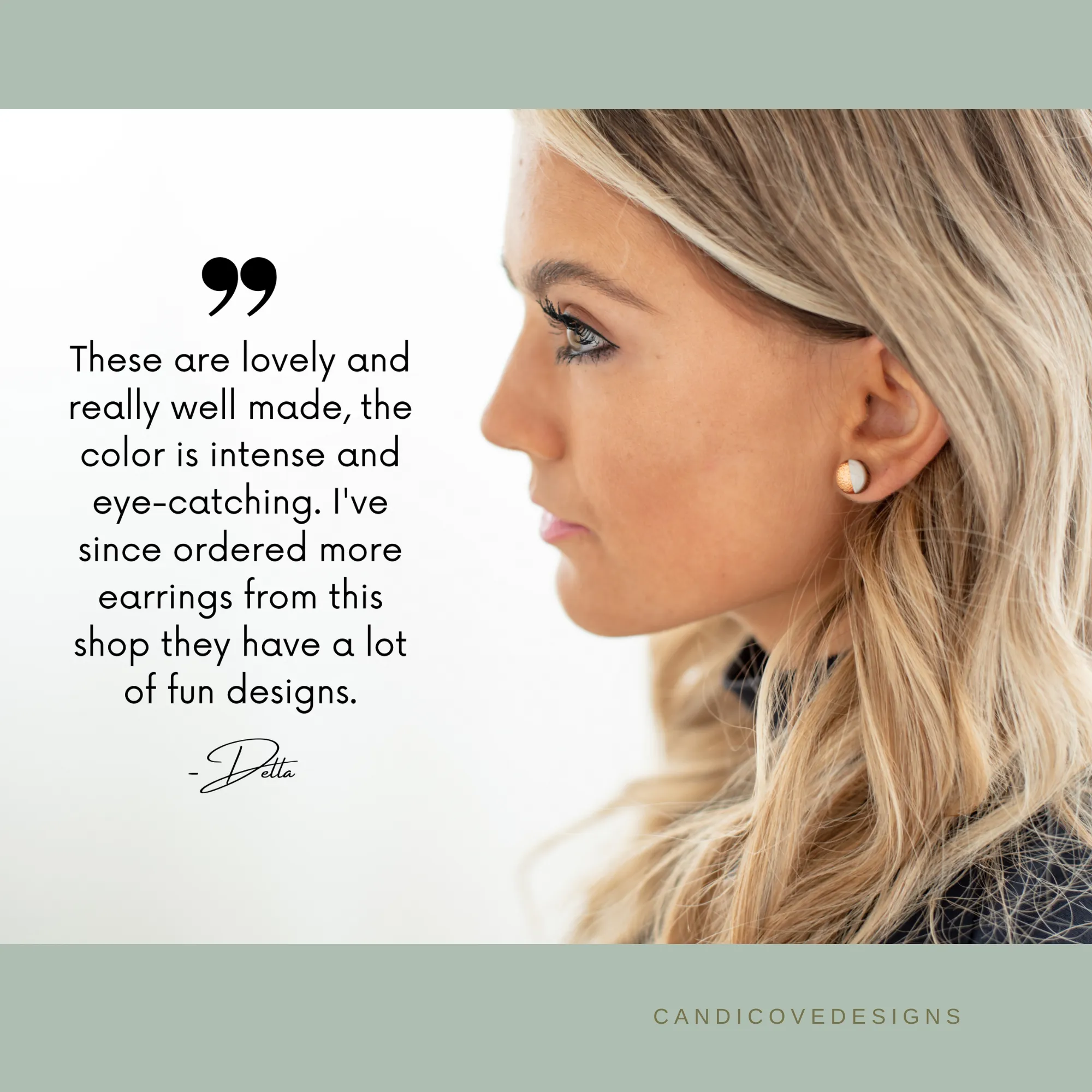 Mint Green Plaid Stud Earrings by Candi Cove Designs