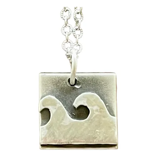 N30- Double Left Wave Ocean Necklace