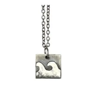 N30- Double Left Wave Ocean Necklace