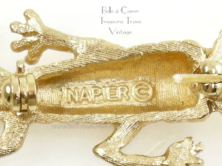Napier Happy Face Carrot Brooch Vintage Pin 1971