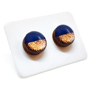 Navy Blue and Rose Gold Faux Hammered Metal by Candi Cove Designs