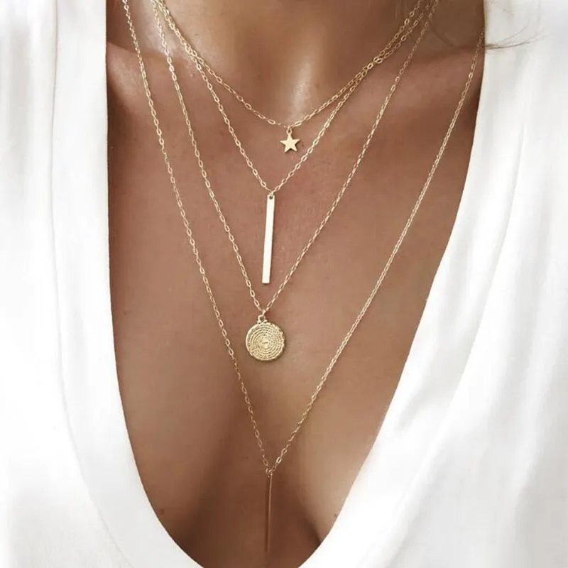 New European Lock Pendants Women Necklaces Exaggerated Gold Color Chain Neckalces Personality Collars for Female colar choker