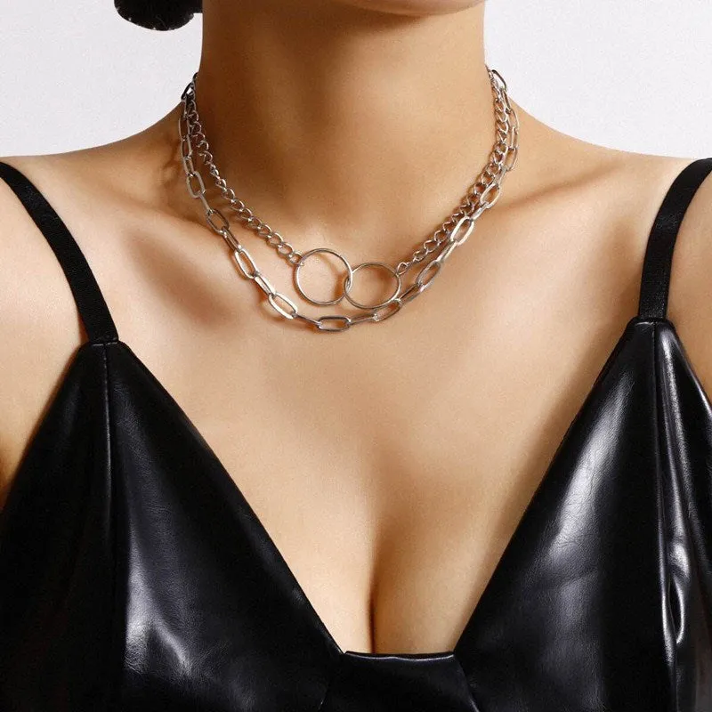 New European Lock Pendants Women Necklaces Exaggerated Gold Color Chain Neckalces Personality Collars for Female colar choker