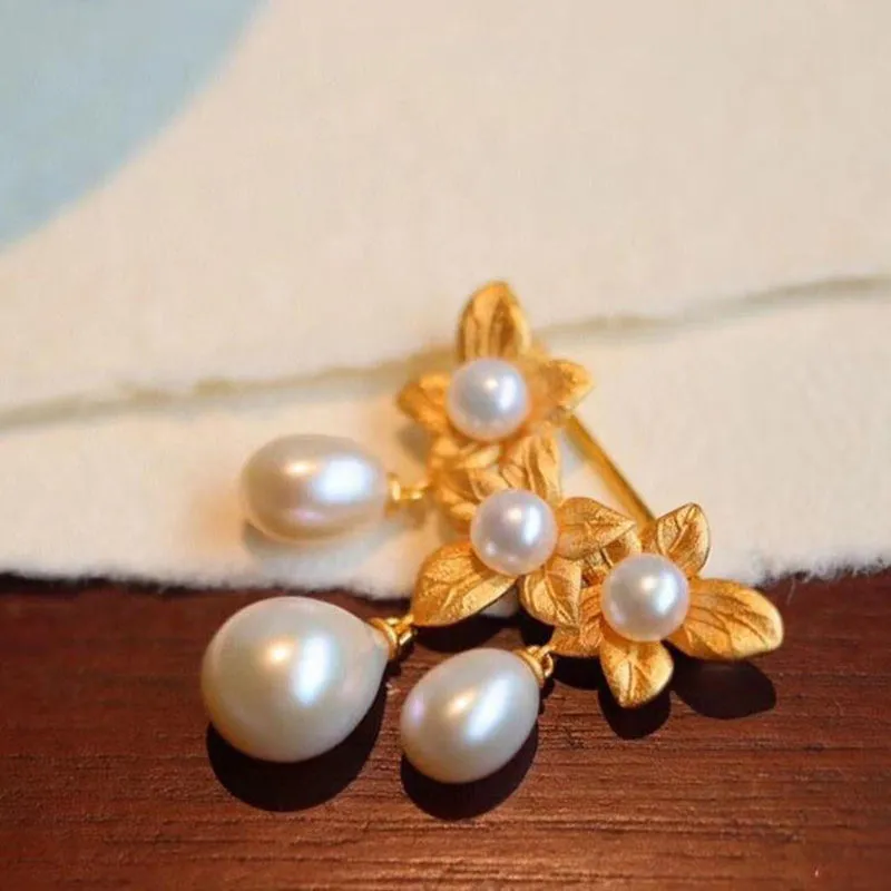 new pearl water drop brooches for women
