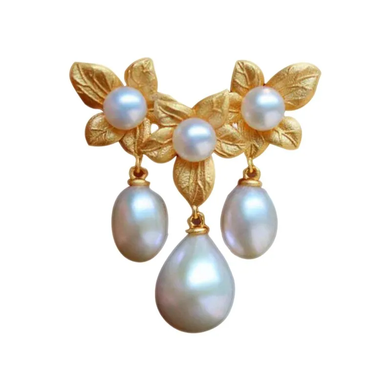 new pearl water drop brooches for women