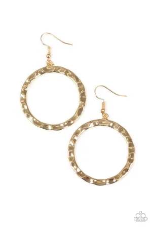 Paparazzi Earring ~ Hammer Time - Gold