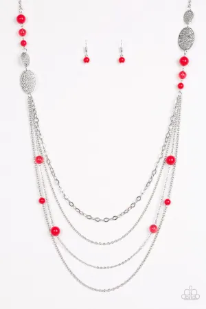 Paparazzi Necklace ~ The SUMMERTIME Of Your Life! - Red