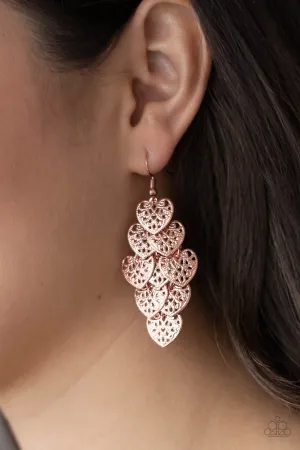 Paparazzi Shimmery Soulmates - Copper Earrings
