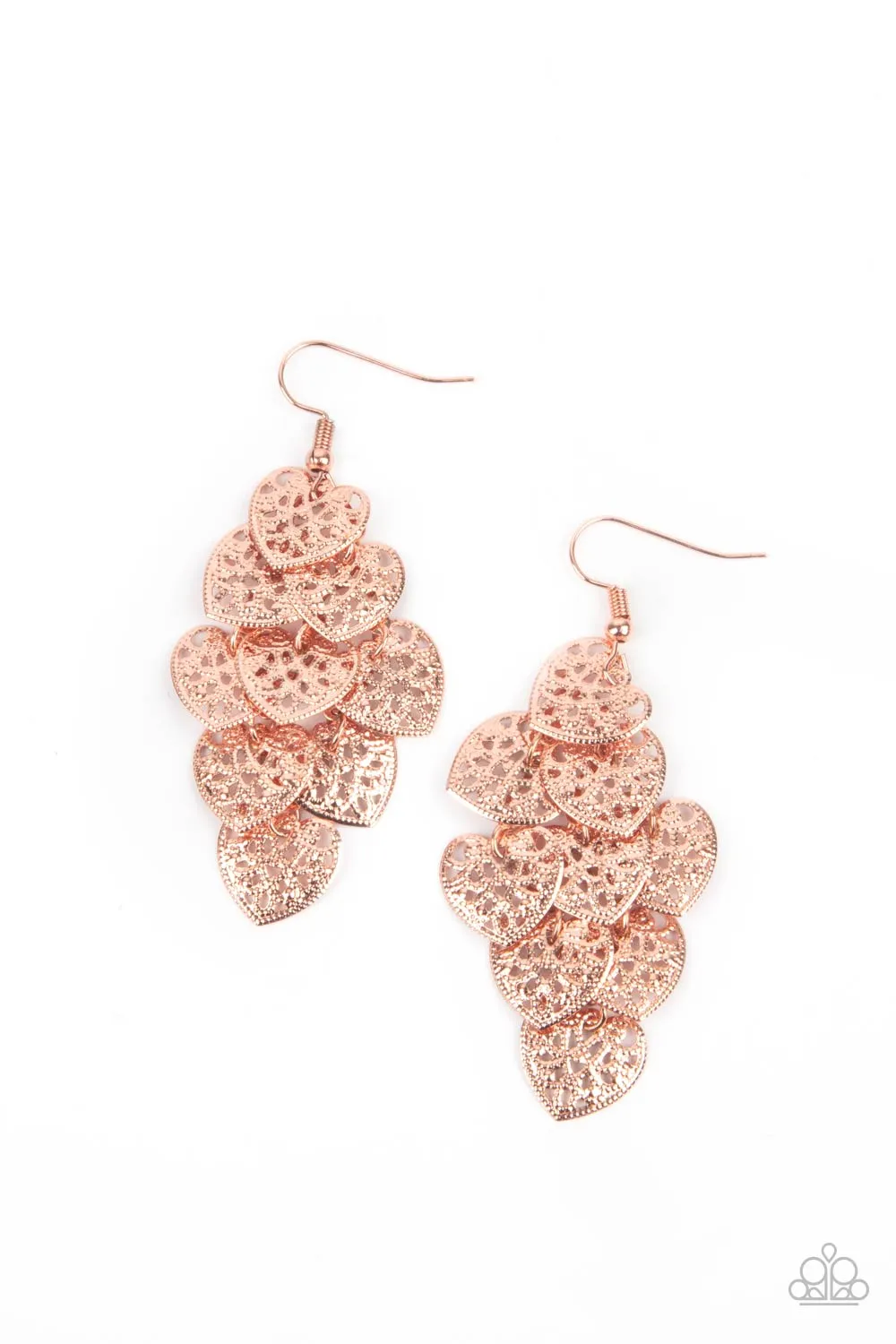 Paparazzi Shimmery Soulmates - Copper Earrings