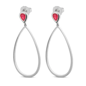 Petal Drop Earrings with Pear Cut Ruby
