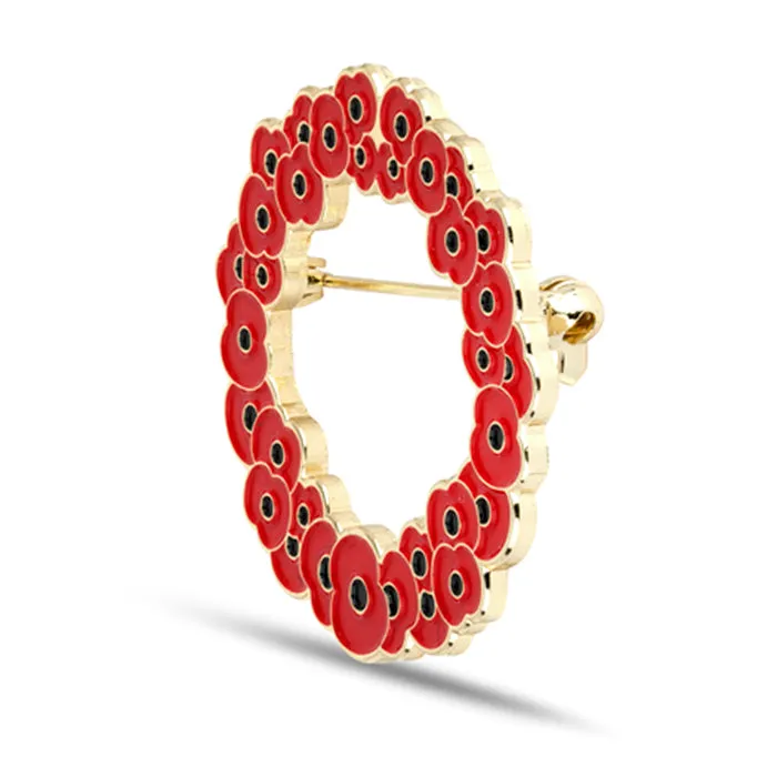 Poppy Wreath Gold Pin Badge