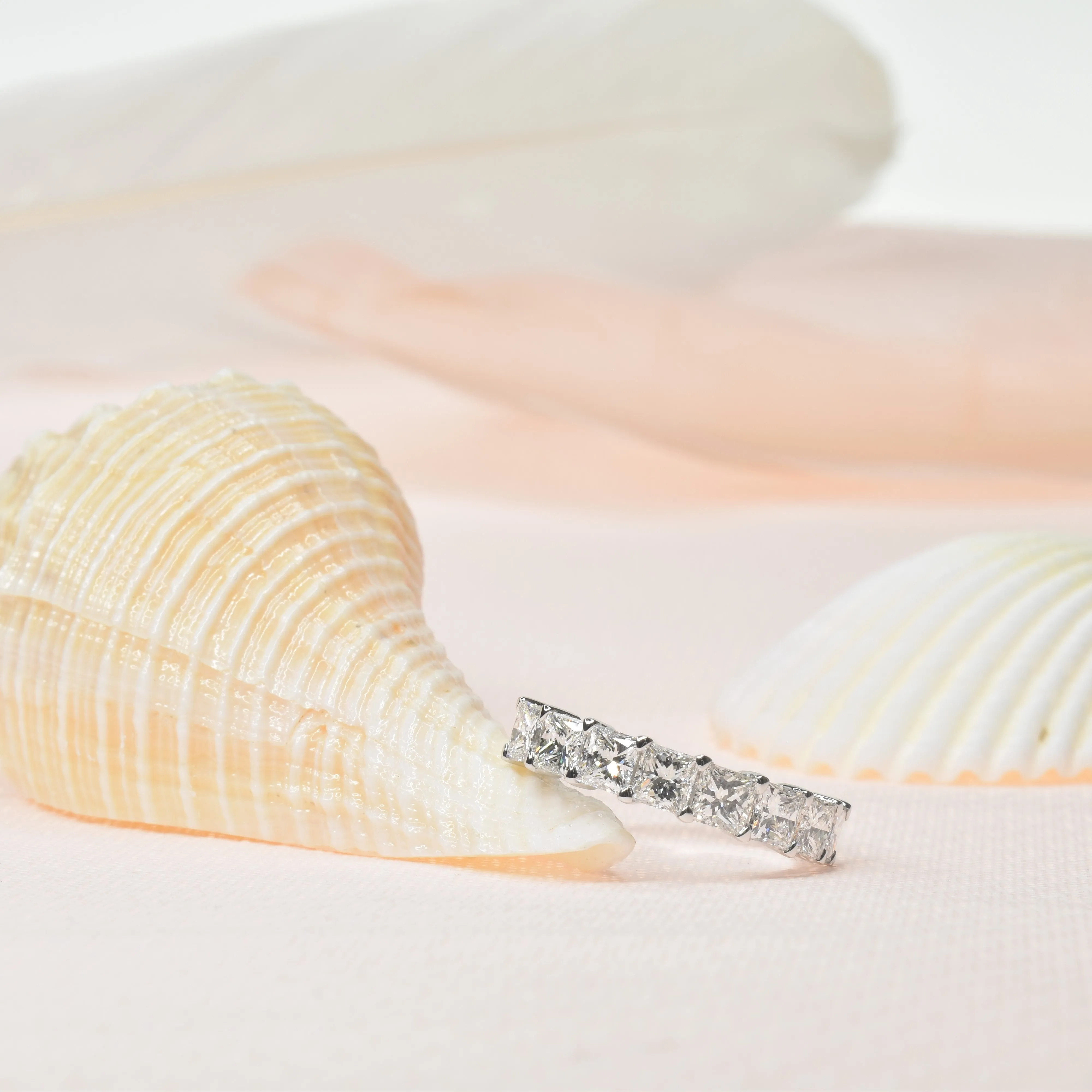 Princess Cut Half Eternity Band