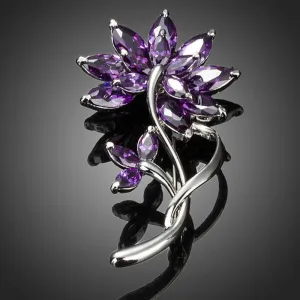 Purple Flower Pin Brooch