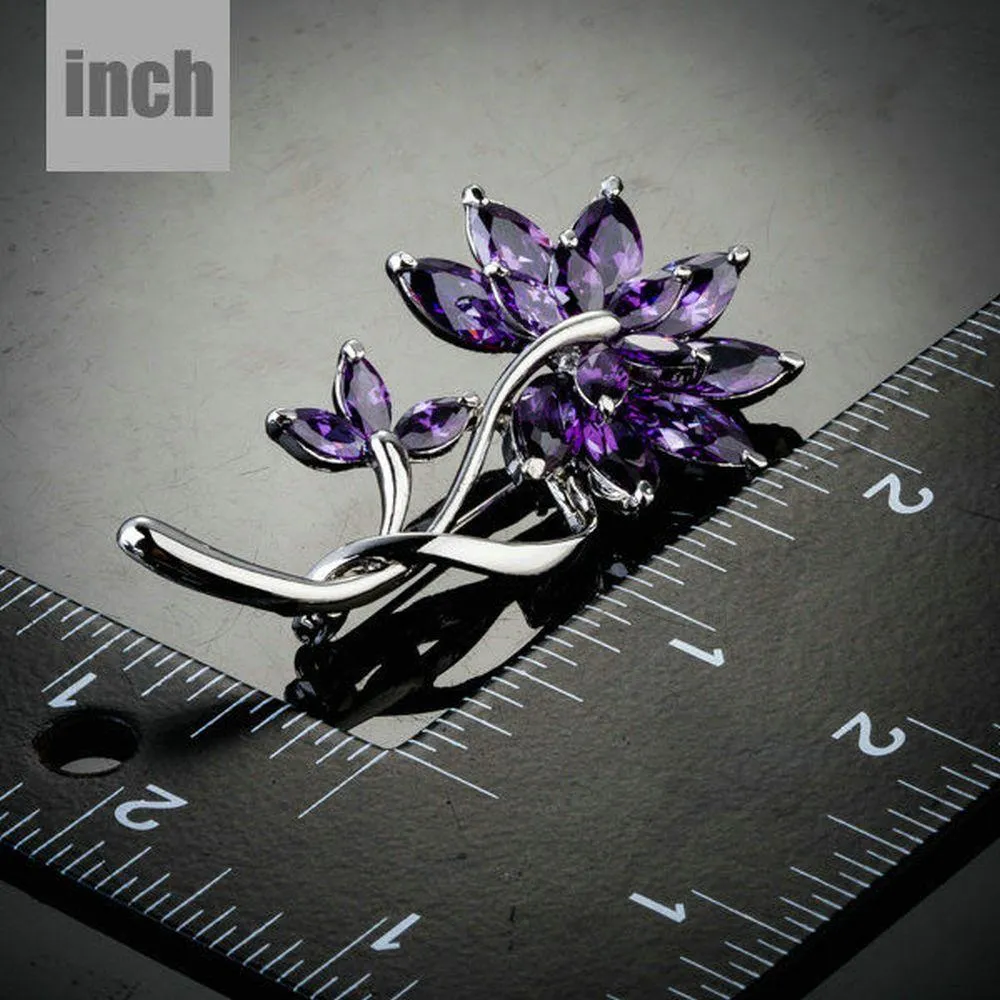 Purple Flower Pin Brooch