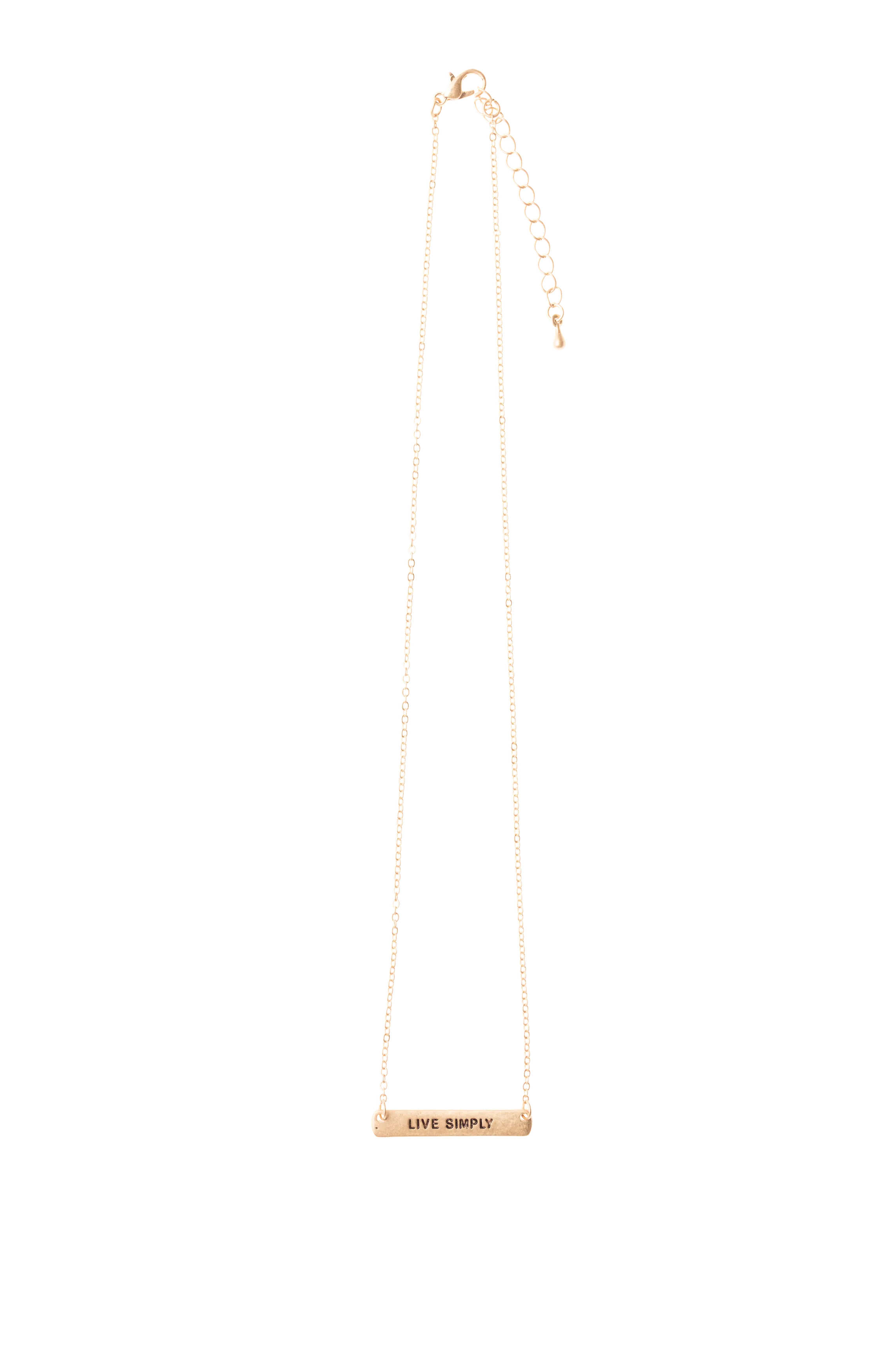 "Live Simply" Positive Vibes Necklace