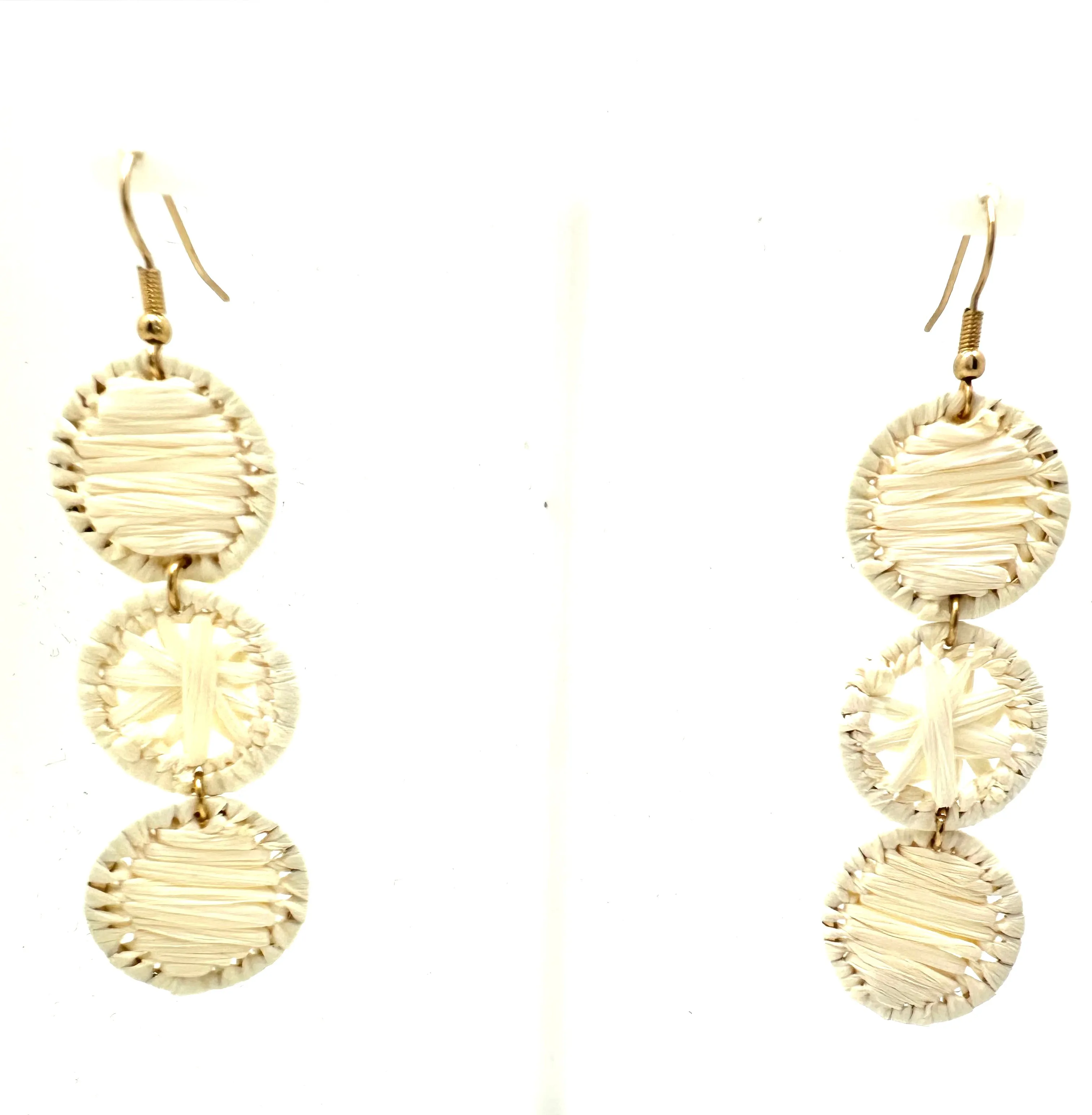 Raffia Triple Drop Earrings