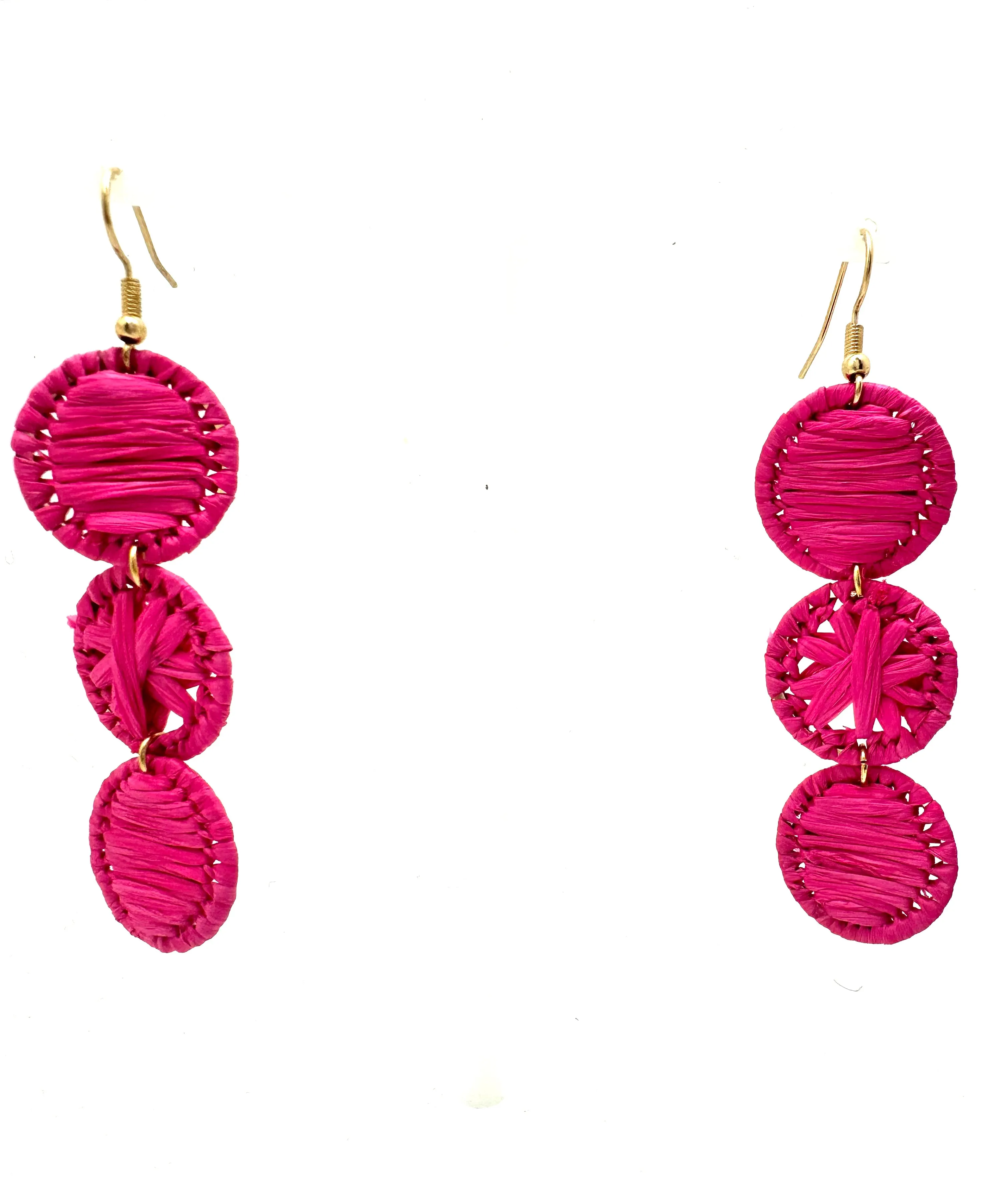 Raffia Triple Drop Earrings