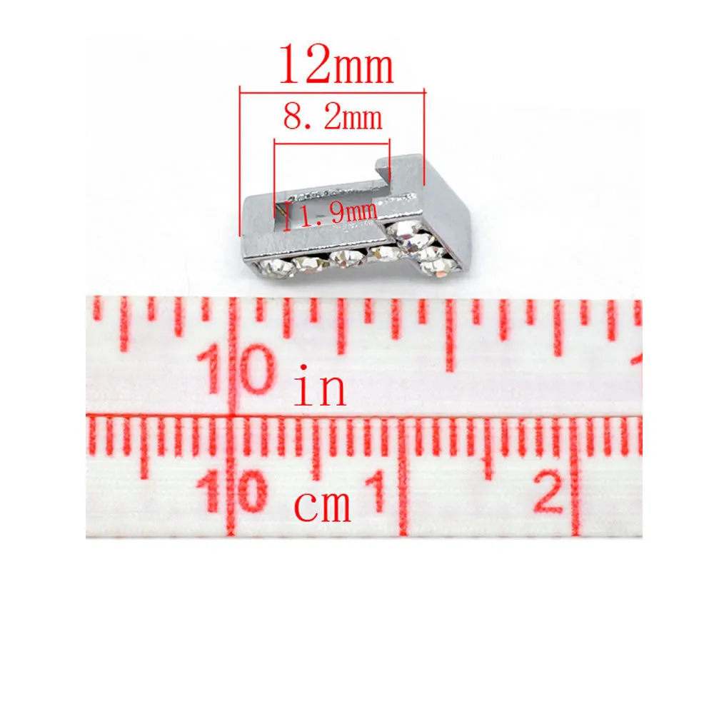 Rhinestone Alphabet Letter T Charm Beads For Slider Style Buckle Charm Bracelet!