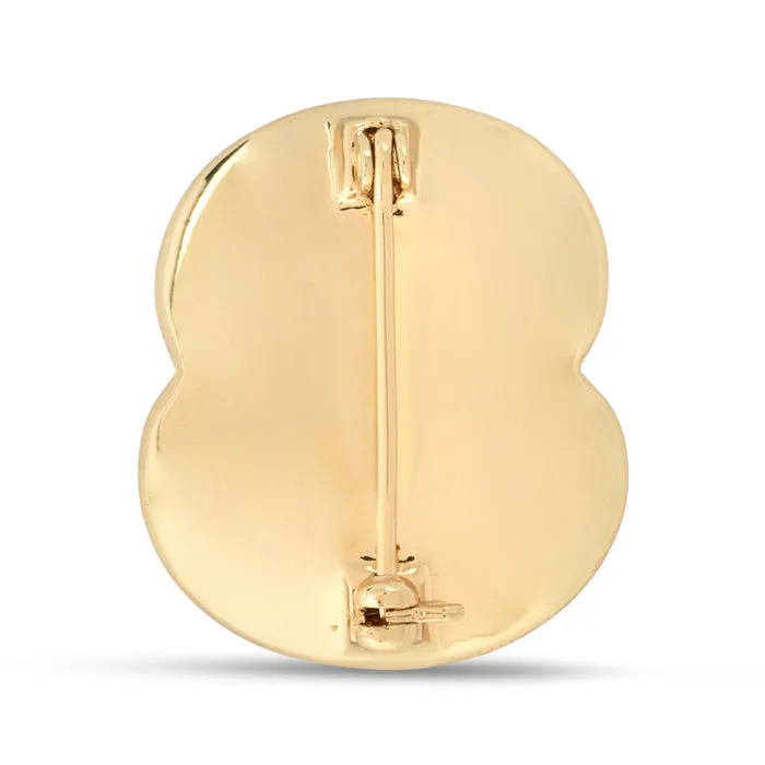 Ripples of Remembrance Poppy Gold Tone Brooch
