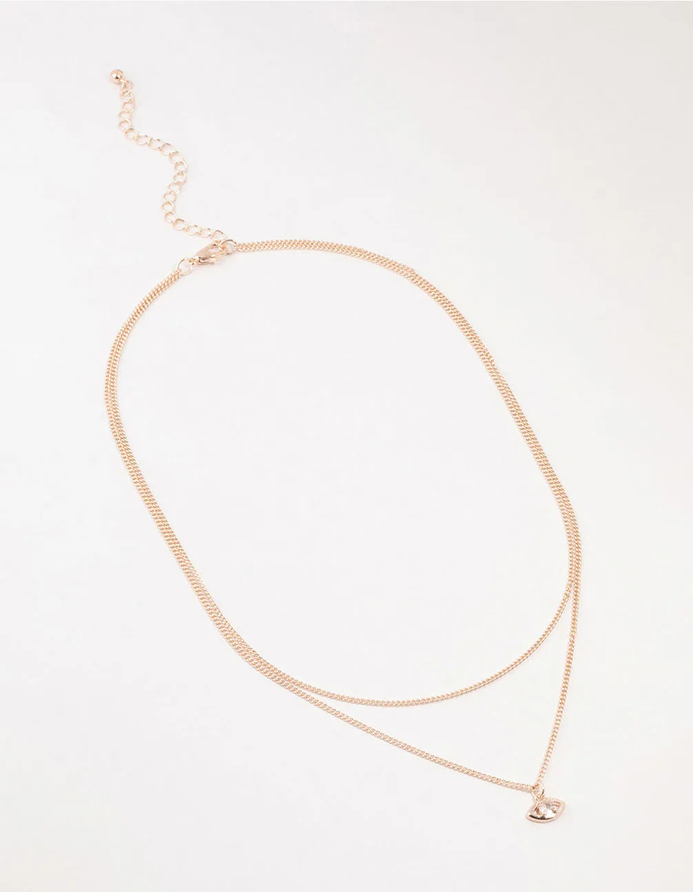 Rose Gold Plated Evil Eye Necklaces 2-Pack