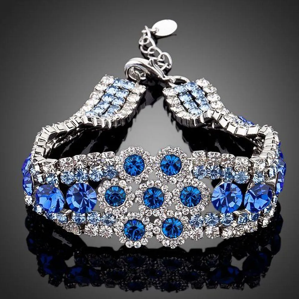 Sea Blue Princess Style Crystal Bracelet
