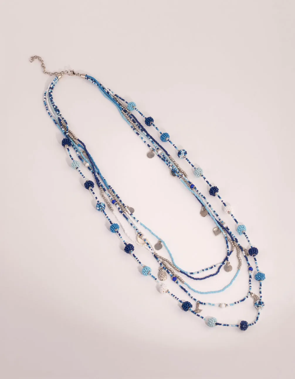 Seed Bead Layered Long Necklace