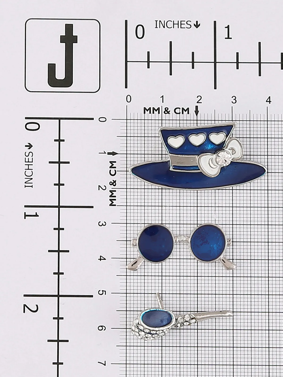 Set of 3 Classic & Stylish Shiny Silver Metal Pin Brooch
