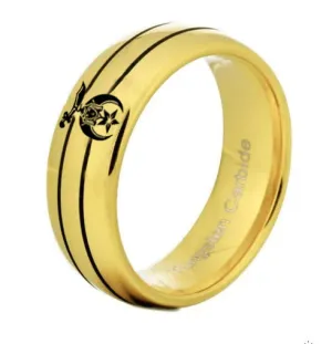 Shriners Ring - Gold Rounded Tungsten Personalizable