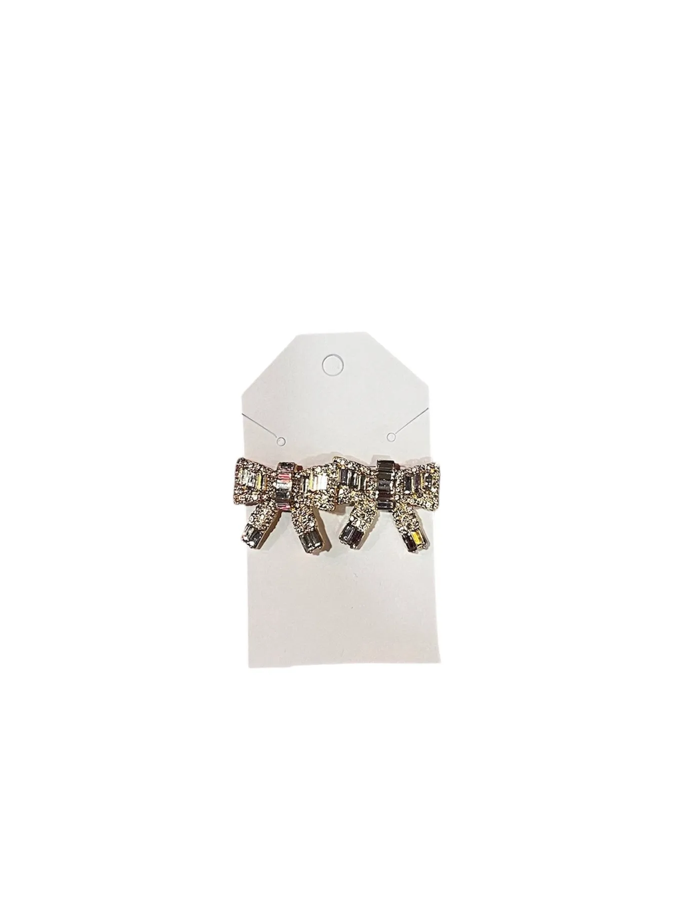 Silver Gem Bow Earrings