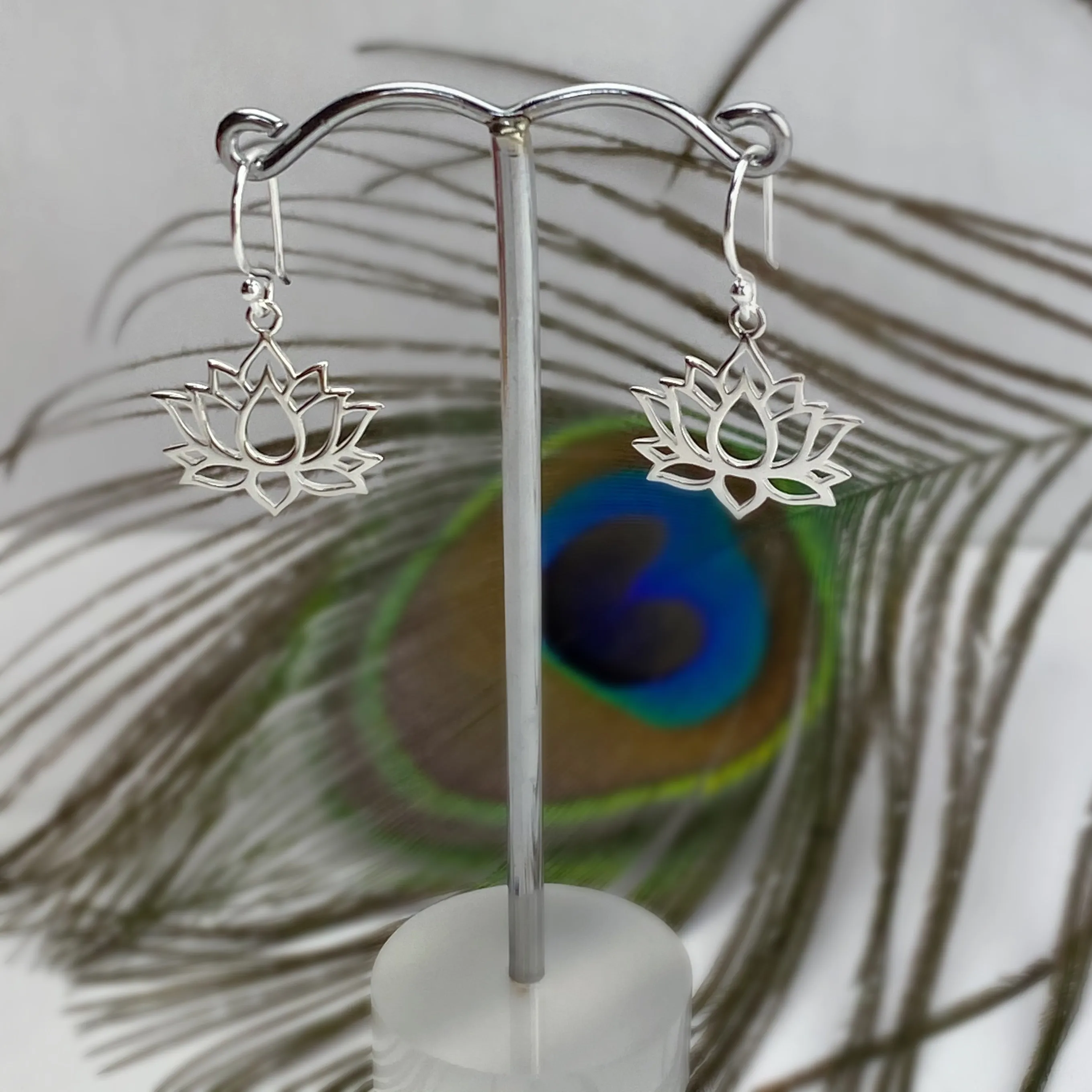 Silver Lotus Earrings - VE662