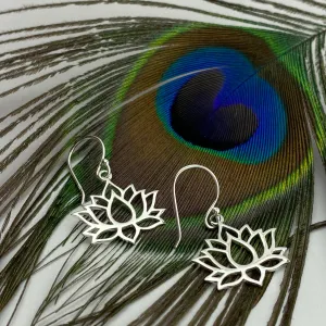 Silver Lotus Earrings - VE662