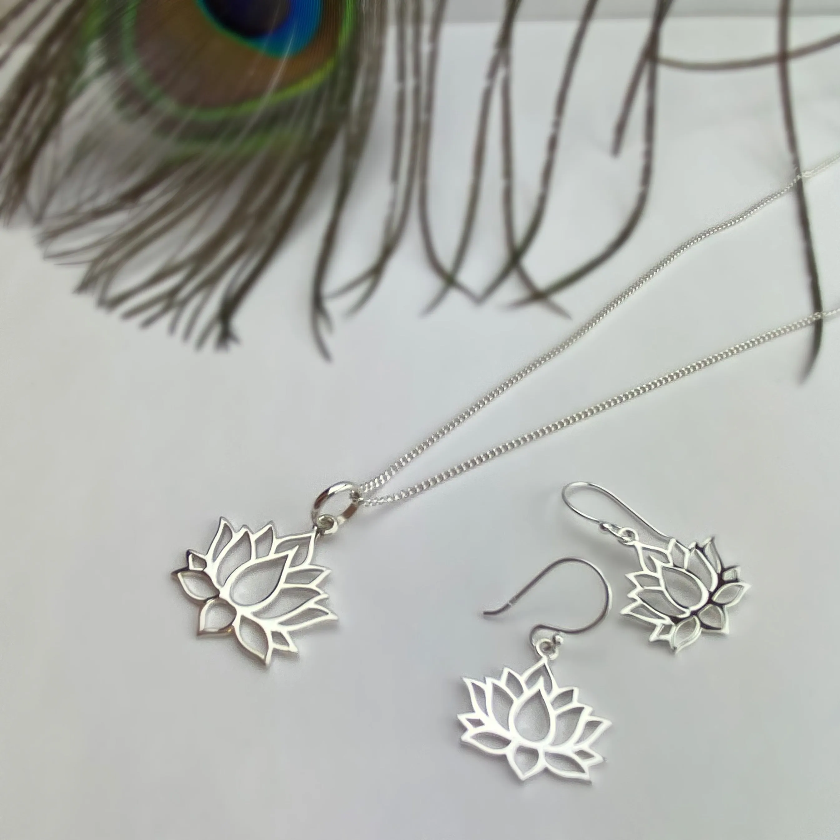Silver Lotus Earrings - VE662