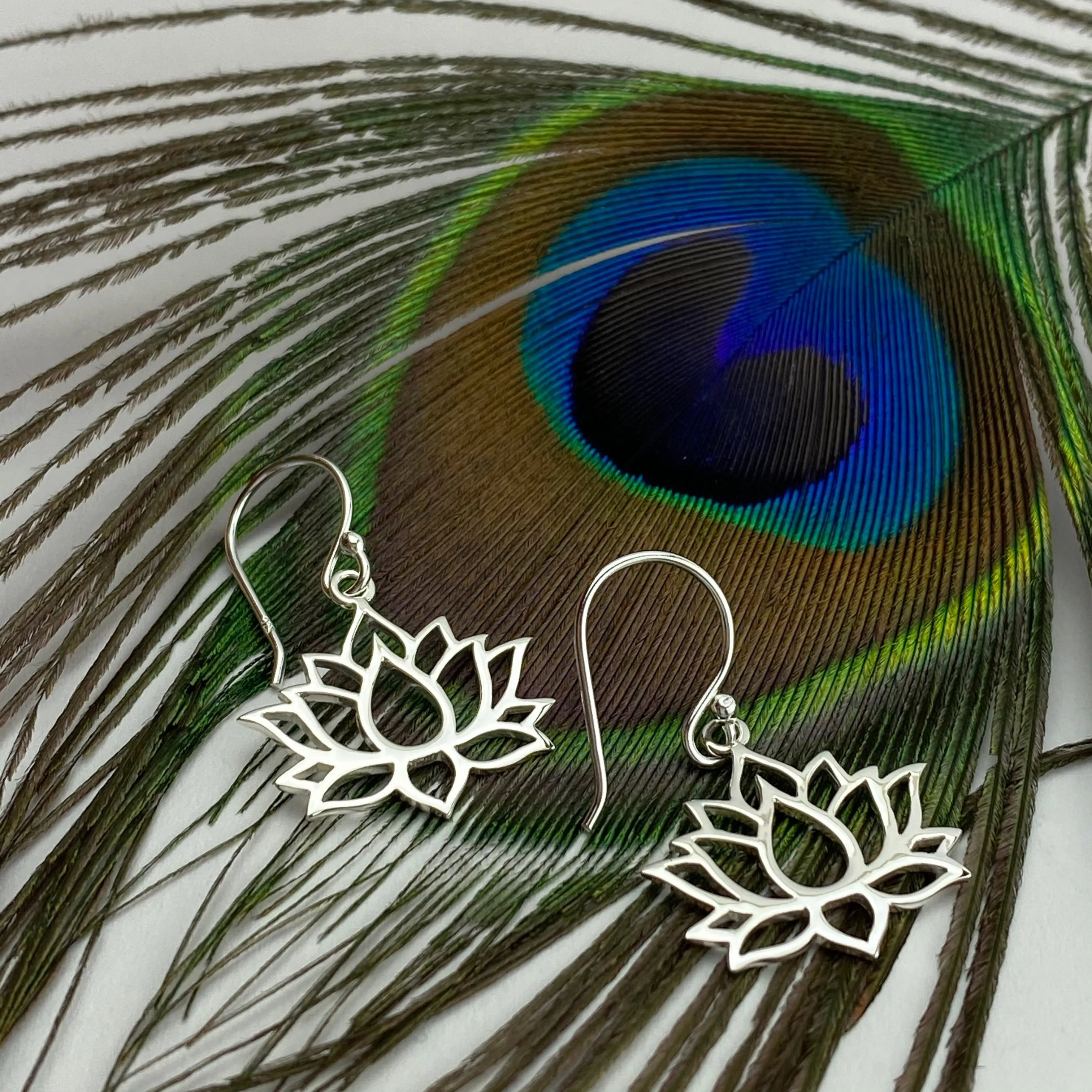 Silver Lotus Earrings - VE662