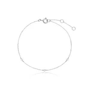 Silver Three Diamond Style Bracelet