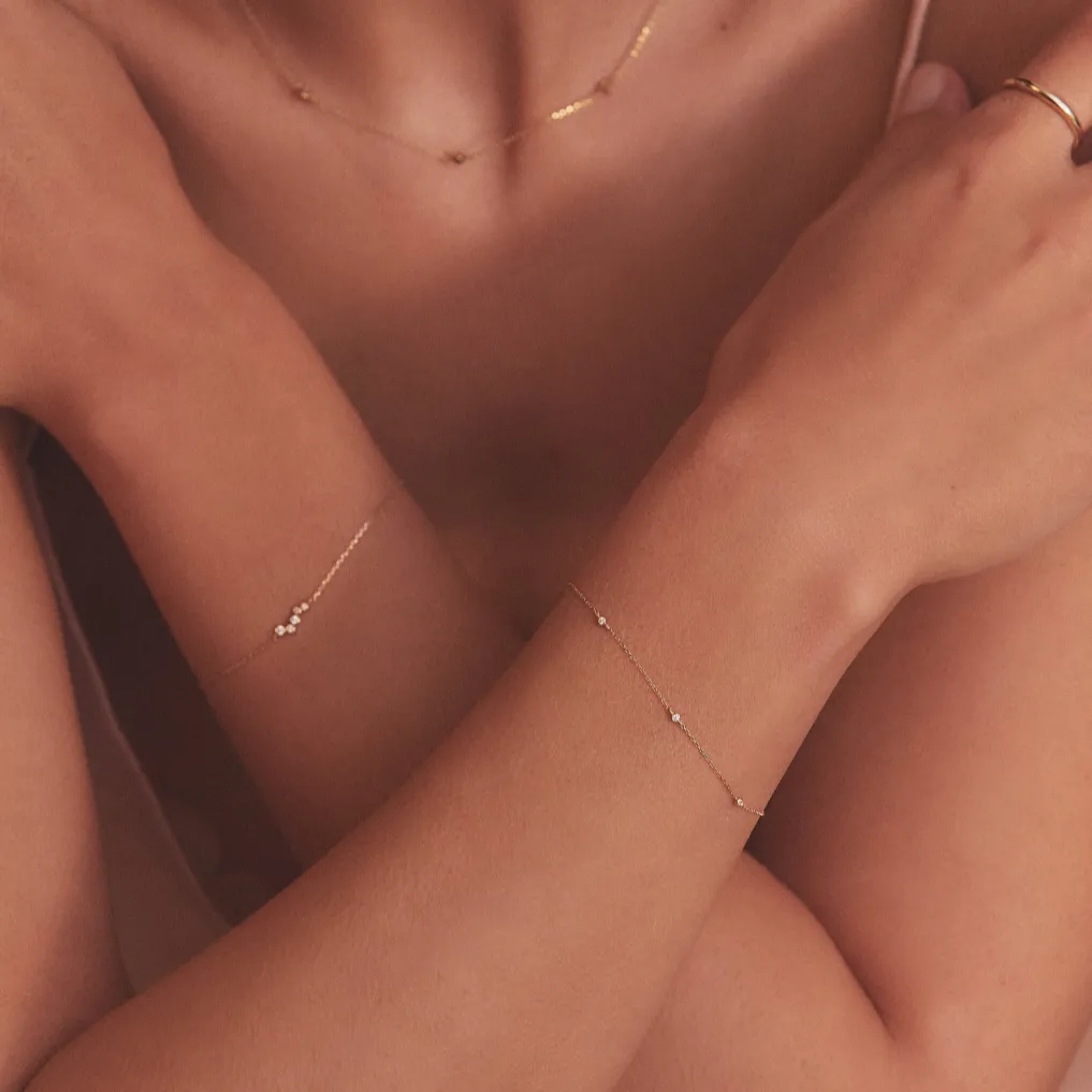Silver Three Diamond Style Bracelet
