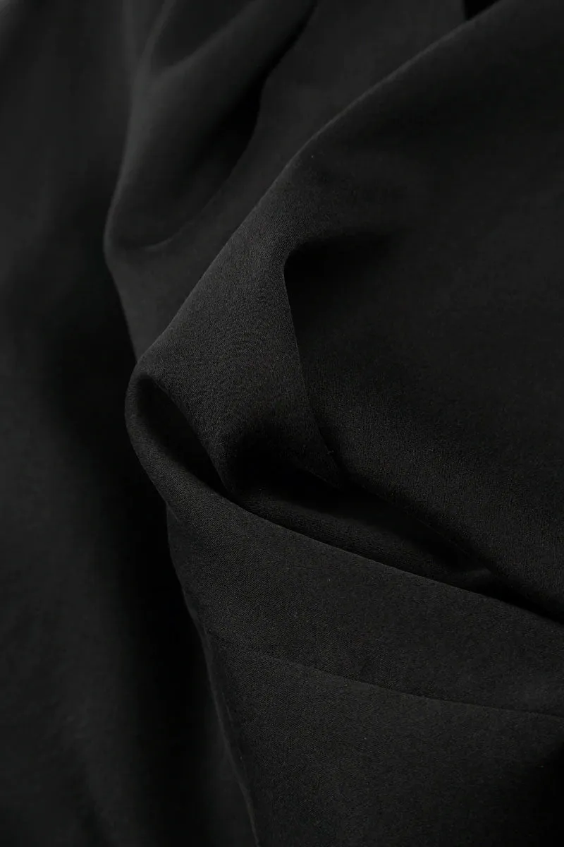 Single Pocket Black Silk Bamboo Dress