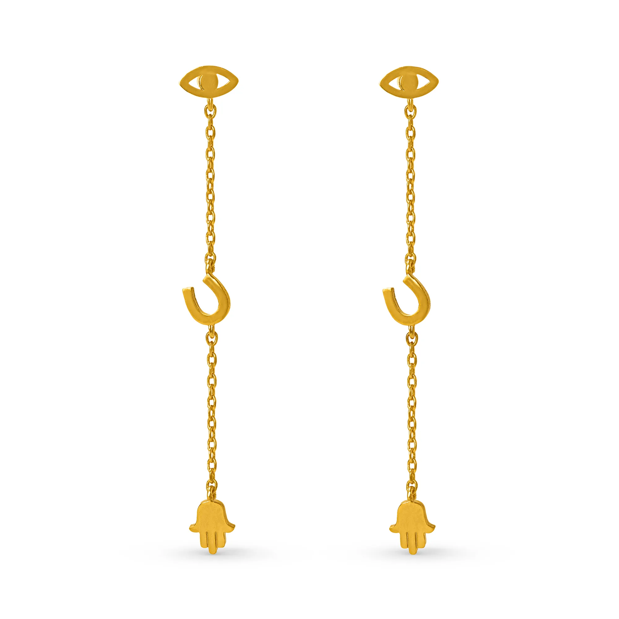 Spiritual Charm Drop Earrings