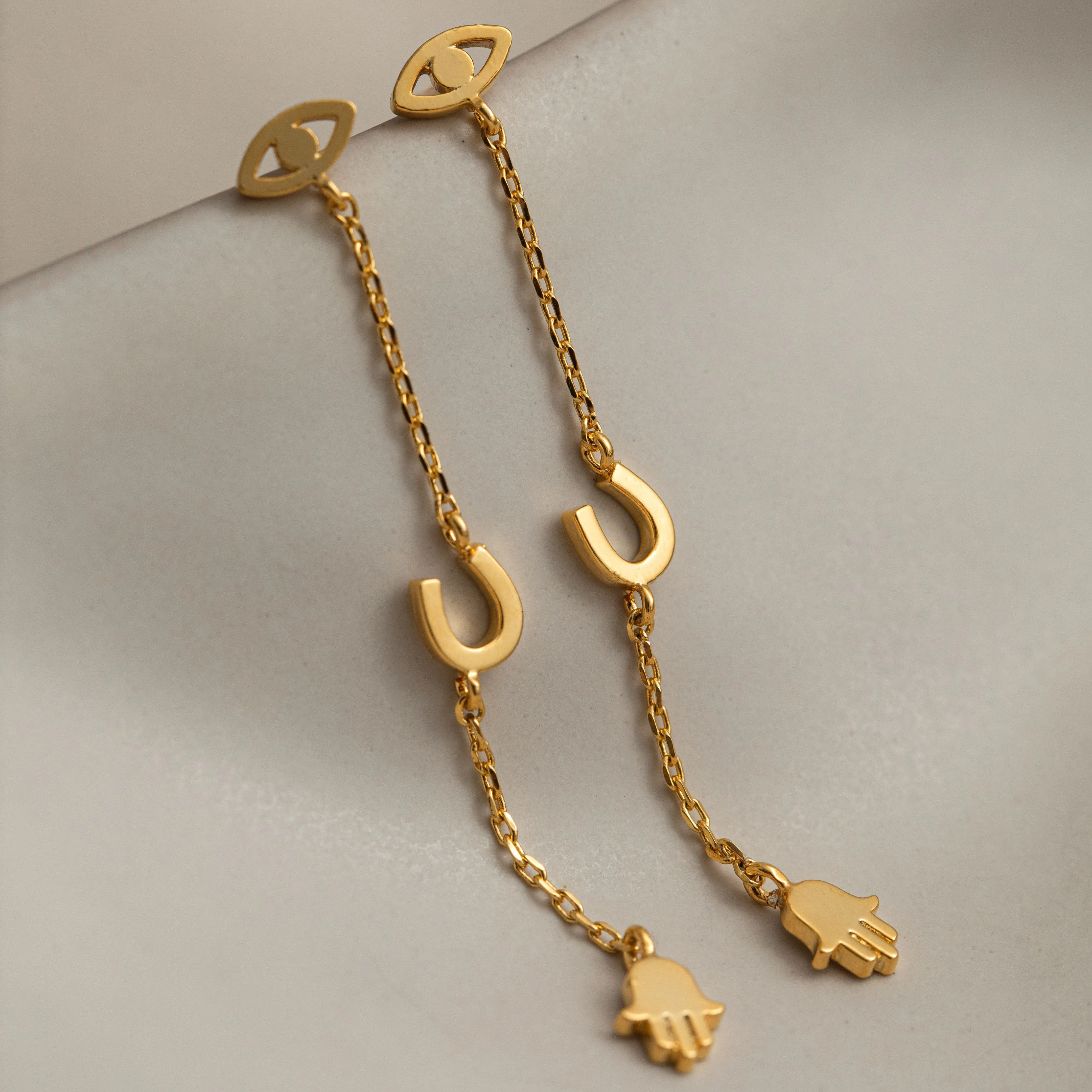 Spiritual Charm Drop Earrings
