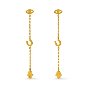 Spiritual Charm Drop Earrings