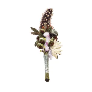 spotted feather boutonniere brooch