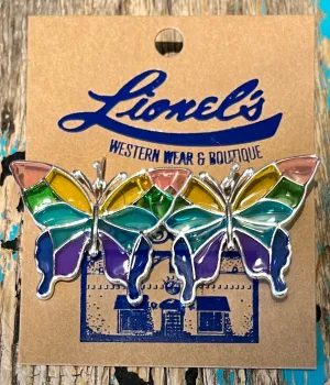 Stained Glass Look Butterly Earrings