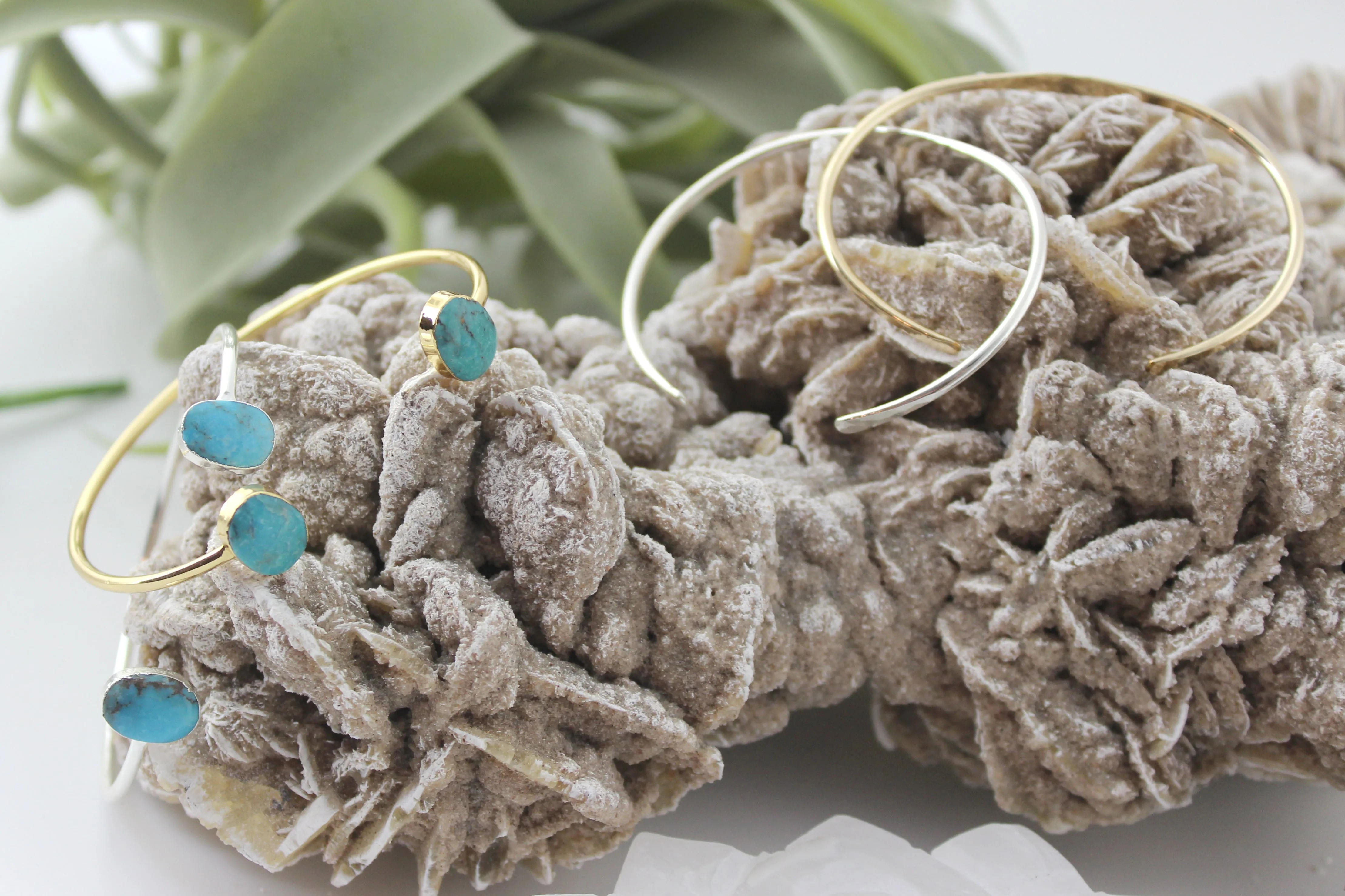 Stand Strong // Turquoise Bangle, Silver or Gold, Blue Stone, Southwest Jewelry // BH-B008