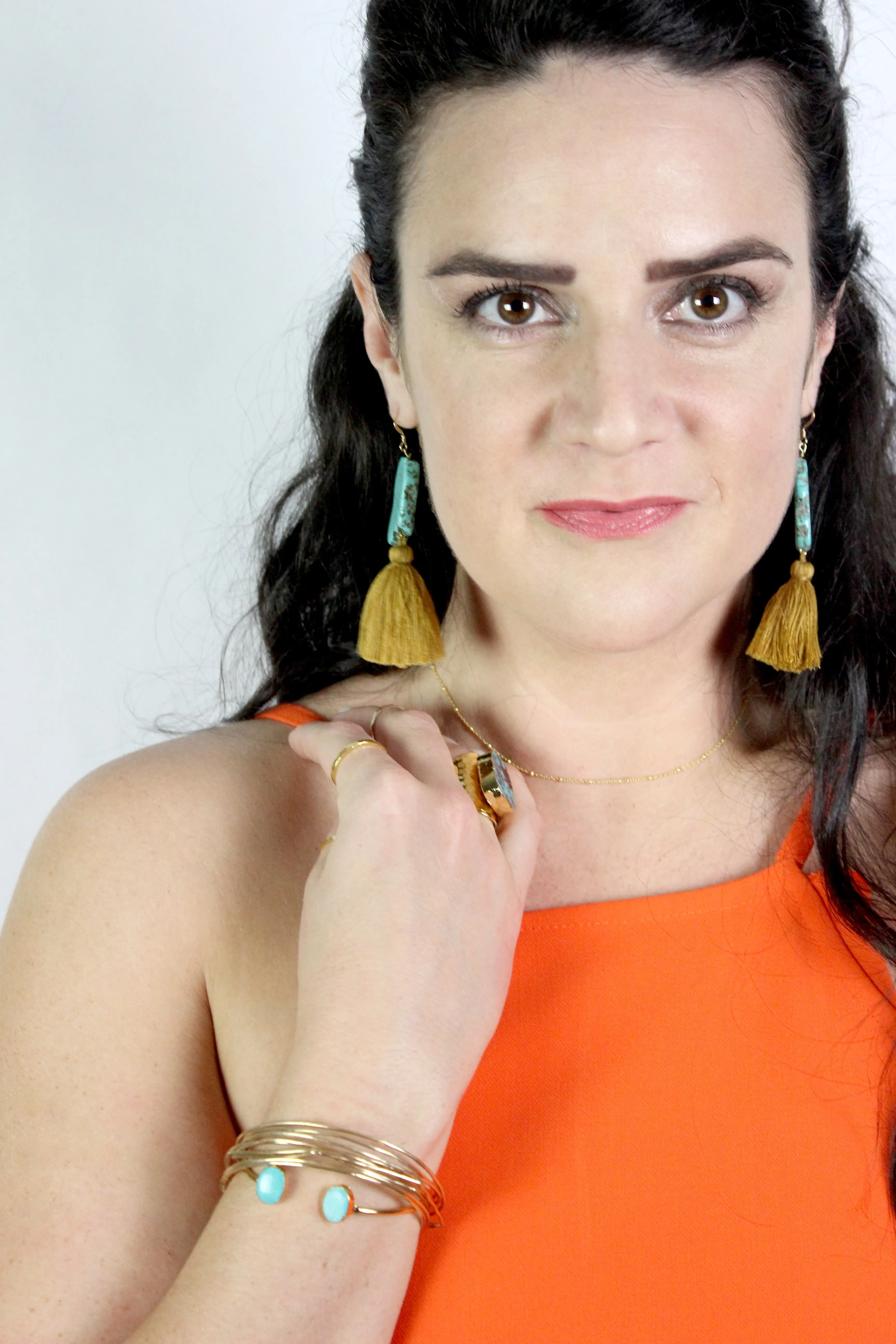 Stand Strong // Turquoise Bangle, Silver or Gold, Blue Stone, Southwest Jewelry // BH-B008